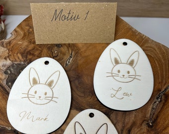 Personalisiertes Ostergeschenk, Osterhase mit Namen, Geschenkanhänger für Osterkorb, Ostereier mit Namen,