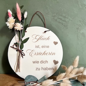 Geschenkidee für Erzieherin| Erzieherin Geschenk| Erzieherin Abschiedsgeschenk| Erzieherin mit Herz| Holzschild für Erzieherin