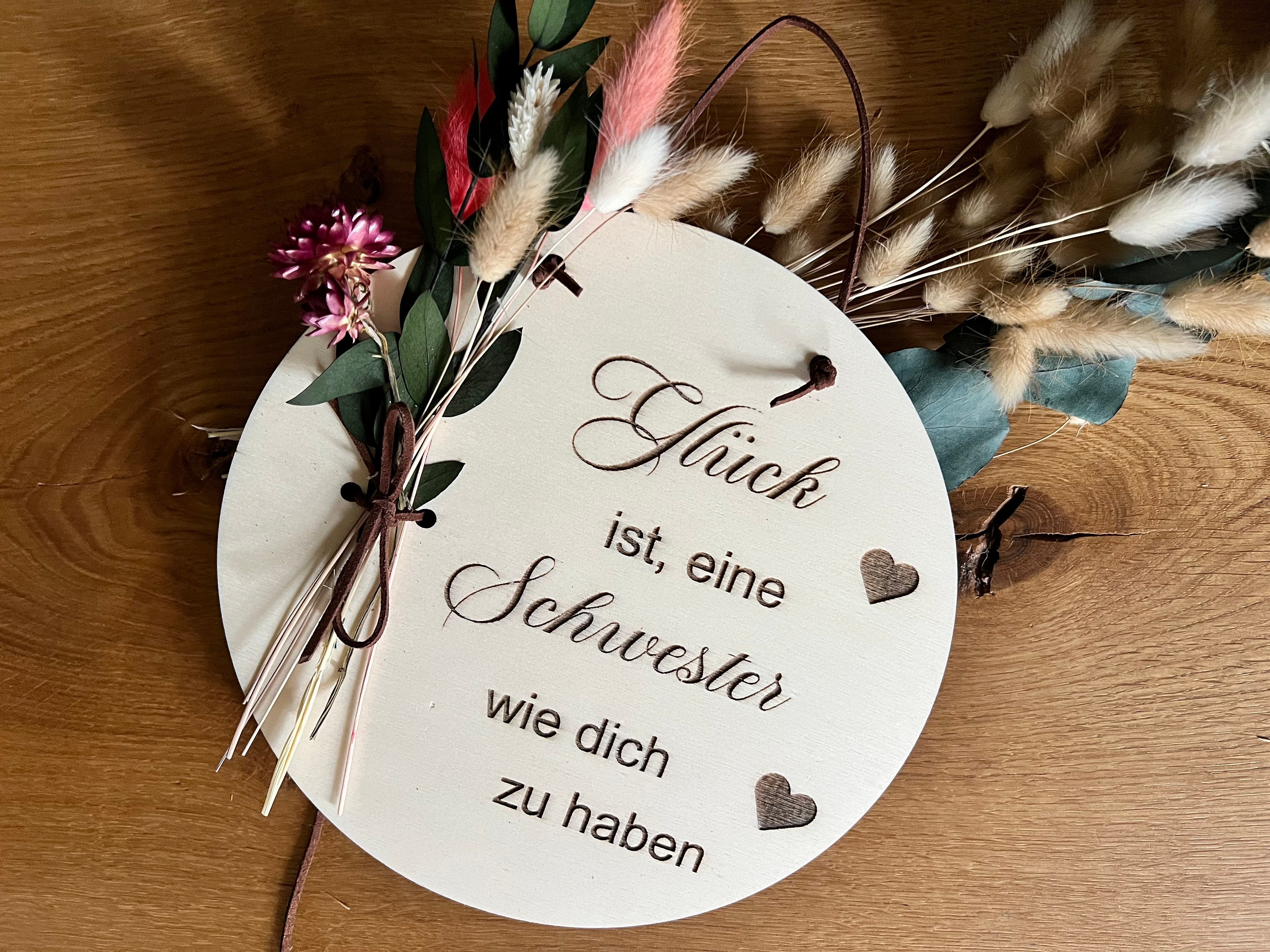 Schneidebrett Für Schwester - Personalisiertes Holzbrett Mit Herzlicher Gravur