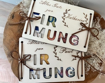 Personalized cash gift for Confirmation with name