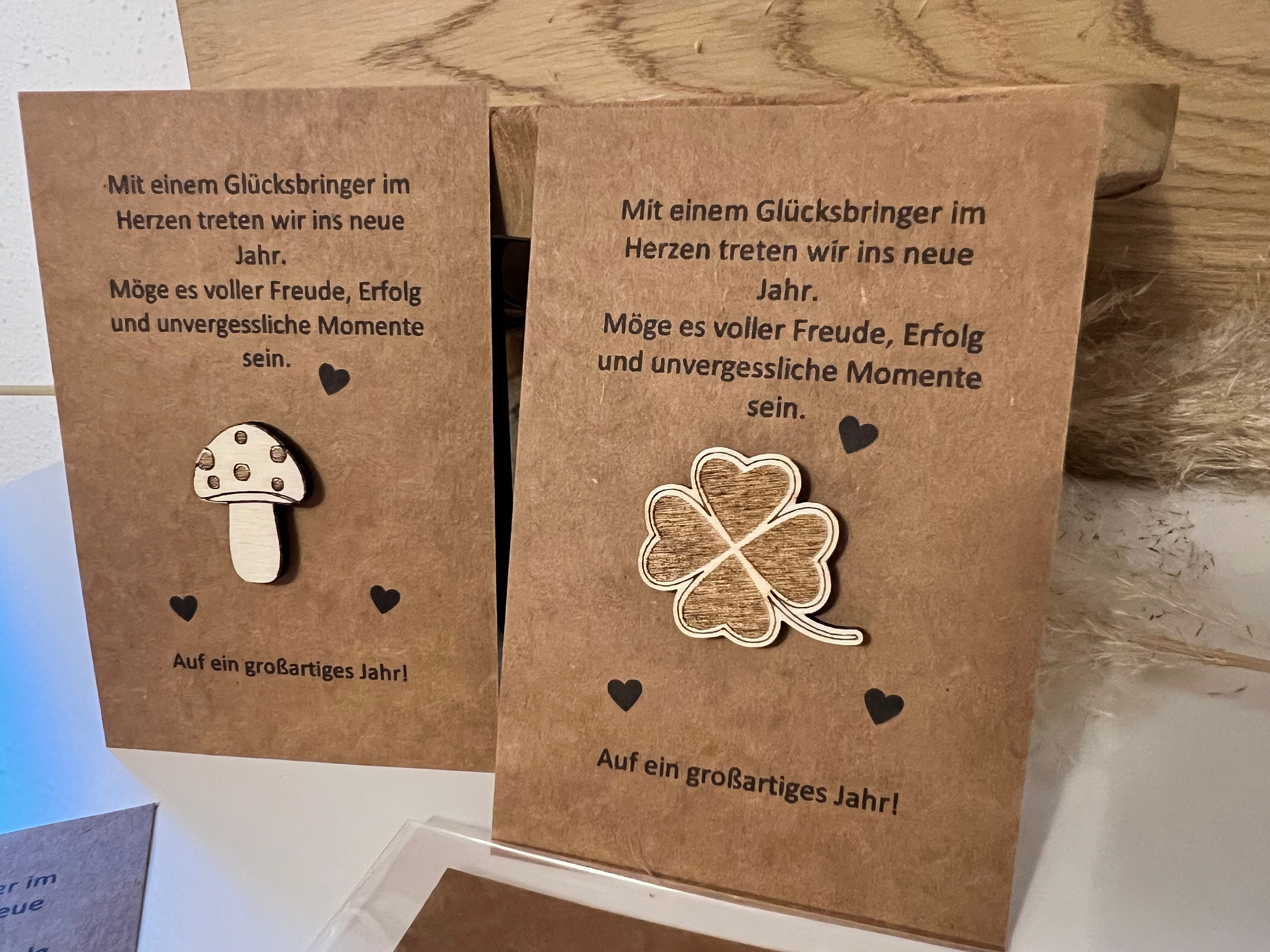 Glücksbringer Silvester, 6 Schlüsselanhänger Glücksbringer Set