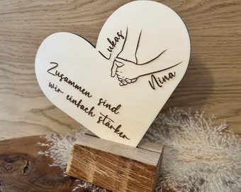 personalisiertes Herz mit Namen, Geschenkidee zum Valentinstag, Geburtstag, Jahrestag, Hochzeitstag, Hochzeit