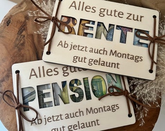 Geldgeschenk zum Ruhestand|Rente|Pension