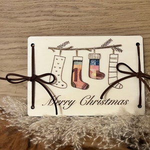 Weihnachtsgeschenk, Weihnachts Geldgeschenk, Geschenkidee zu Weihnachten, Holzkarte für Geldgeschenke, Merry Christmas