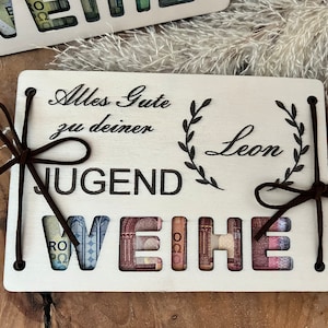 Geldgeschenk Jugendweihe mit Namen personalisiert
