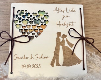 Hochzeitsgeschenk personalisiert| Geldgeschenk zur Hochzeit mit Namen und Datum| Brautpaar Geschenk| Hochzeitskarte|