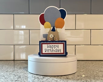 Handmade Dog Birthday Pop Up Card