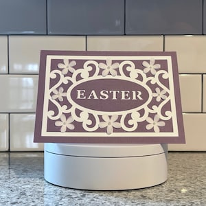 Handmade Easter Greeting Card, Floral Easter Card, Flower Easter Card, Easter Blessings Card