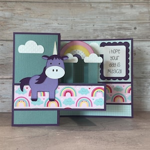 Handmade 3D Birthday Card, Unicorn Card, Kids Birthday Card, Girls Birthday Card Boys Birthday Card, Rainbows