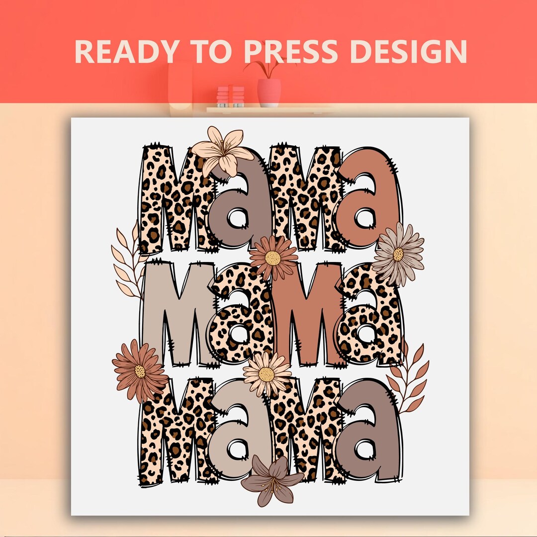Leopard Mama DTF Transfer, Mother Heat Transfer, Mom Ready to Press ...