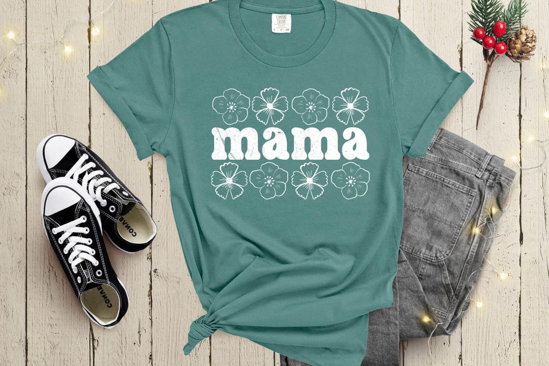 Floral Mama Dtf Transfer, Mama Flower Ready to Press, Heat Transfer ...
