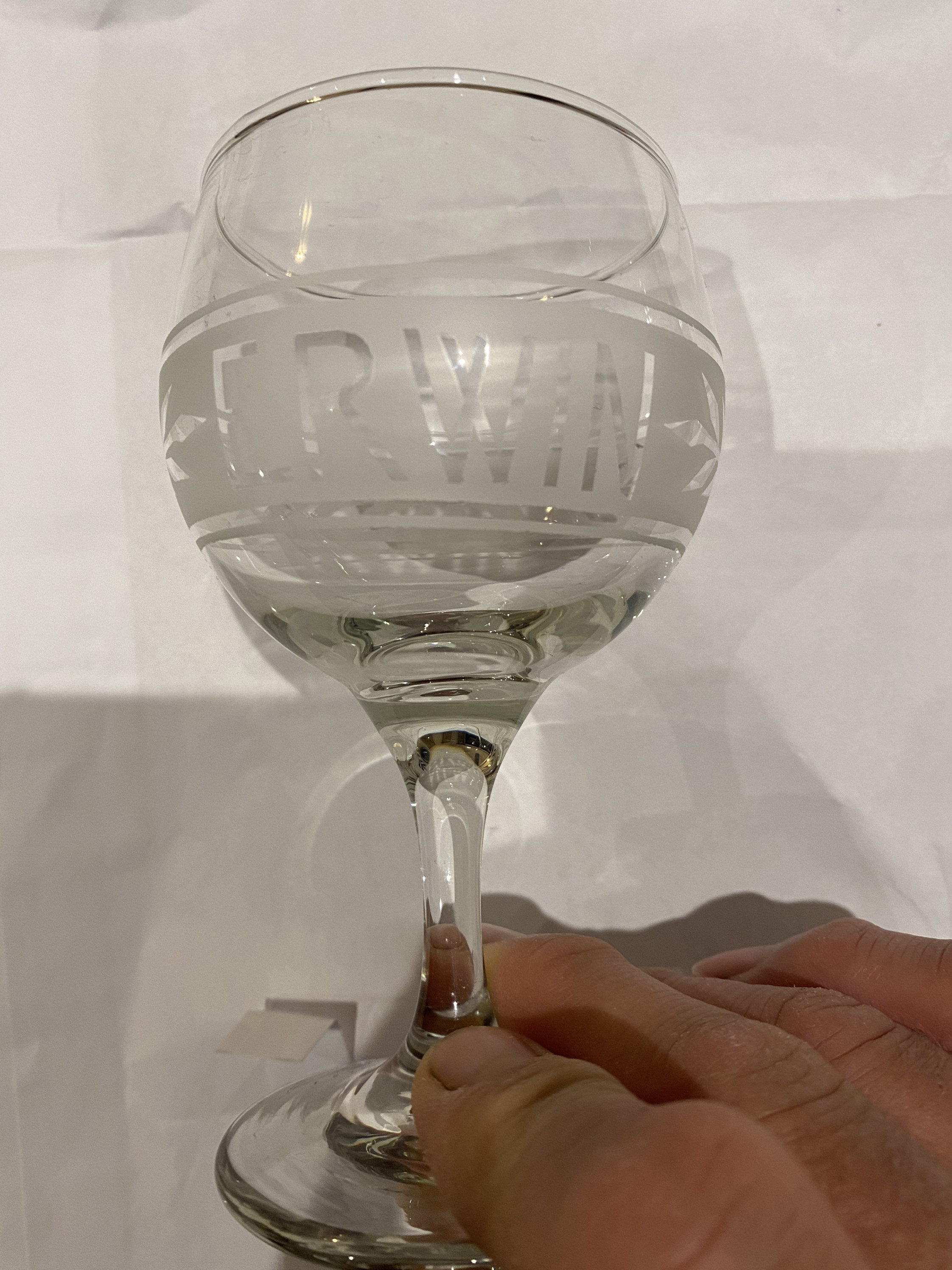 Vintage Etched Wine Glasses With Names and Foliage Scrolls Etsy UK