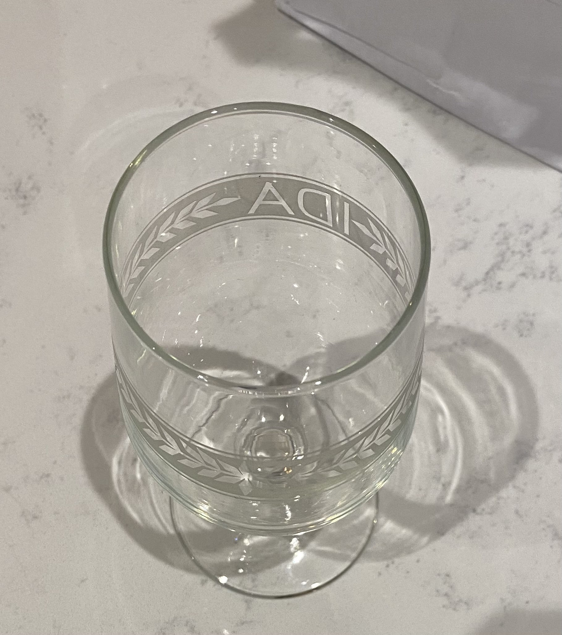 Vintage Etched Wine Glasses With Names and Foliage Scrolls Etsy UK