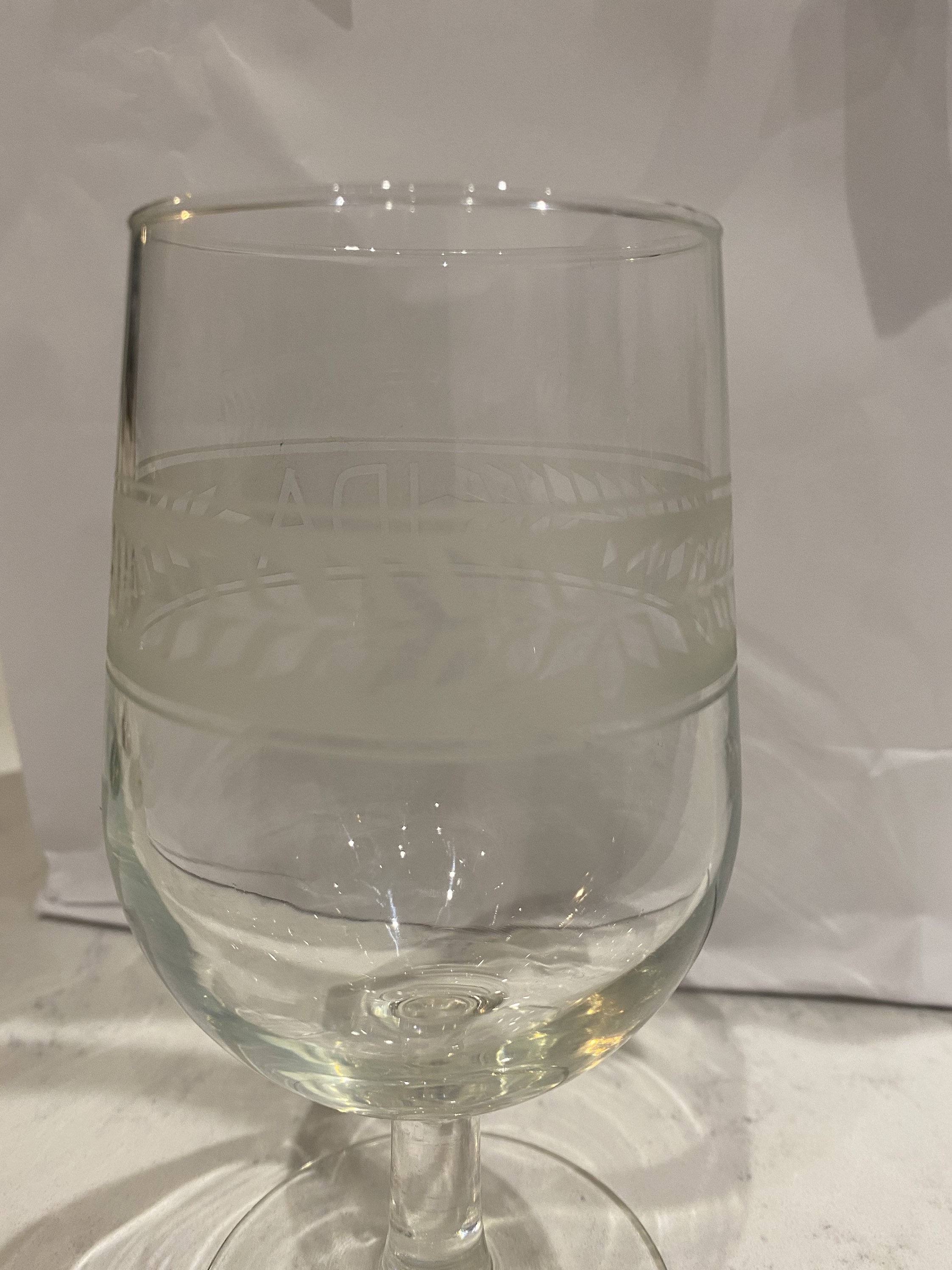 Vintage Etched Wine Glasses With Names and Foliage Scrolls Etsy UK