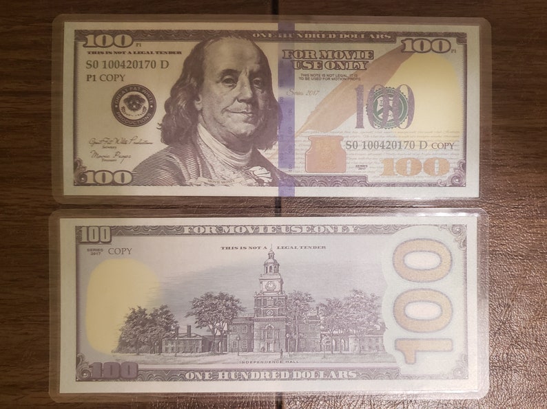 Unique Movie Prop Money 100 Hundred Dollar Bill Novelty Etsy