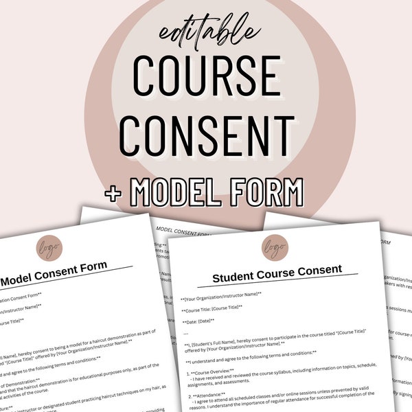 Model Consent Form Template Etsy UK