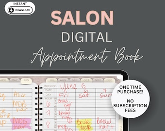 Agenda numérique pour salon de coiffure Agenda numérique pour salon de coiffure Agenda pour coiffeur Calendrier de spa Livre numérique Rendez-vous chez un coiffeur