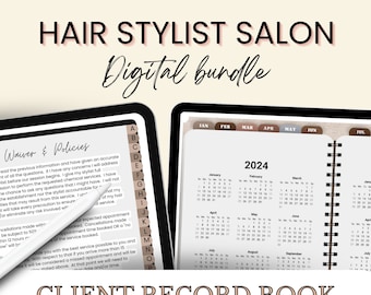 Digital Hairstylist Client Book Hairstylist Client Intake Form Hairdresser Planner Book Digital Planner for Hair Stylist Salon Digital Book