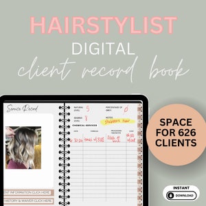 Client Record Book Hair Stylist Digital Planner Hairstylist Client Intake Form Salon Client Consultation New Client Hairdresser Digital Book