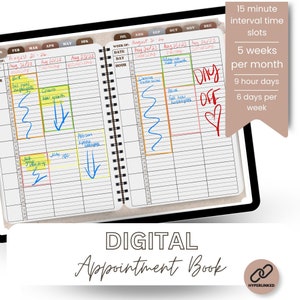 Digital Salon Spa Appointment Book Planner for Hairstylist Digital Planner Esthetician Digital Appointment Book Salon Planner Appointment image 1