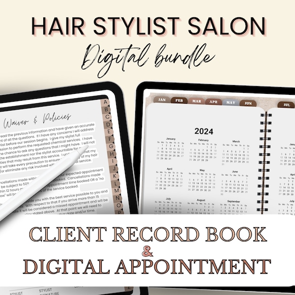 Digital Hairstylist Client Book Hairstylist Client Intake Form Hairdresser Planner Book Digital Planner for Hair Stylist Salon Digital Book