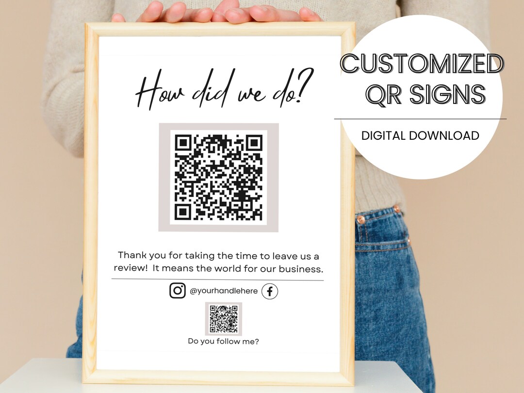 QR Code Salon Sign Template Hairdresser Qr Sign Template Etsy