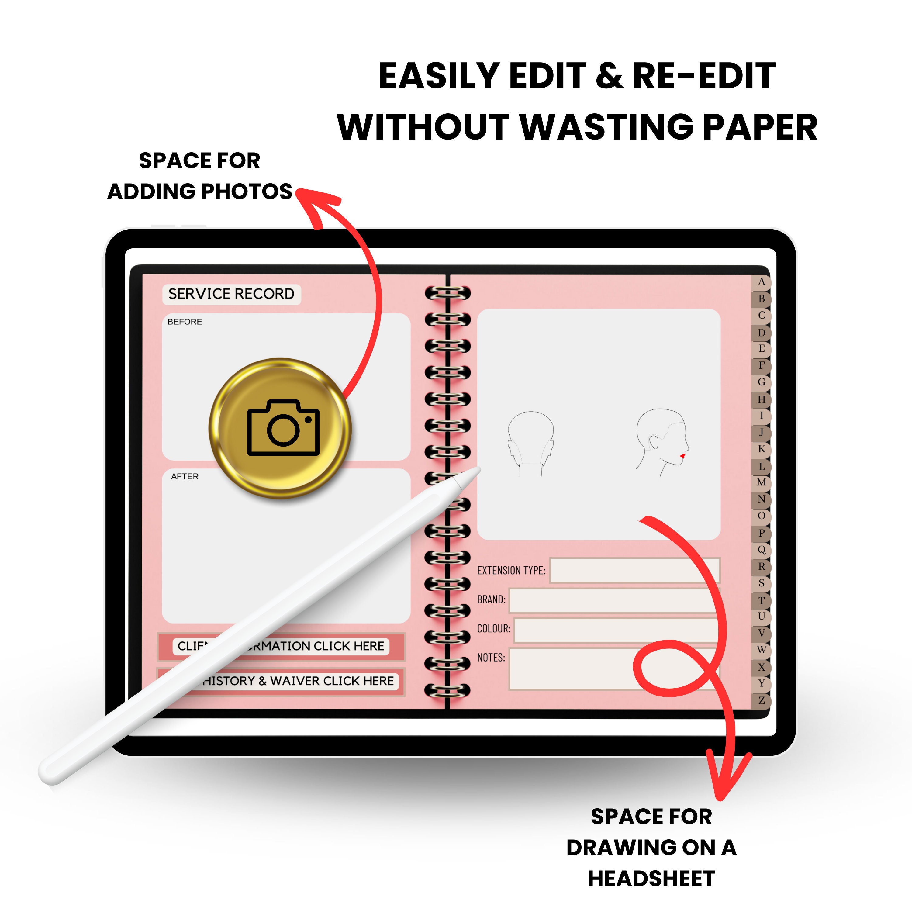 Hair Extension Form Hair Stylist Client Intake Form Hair Etsy