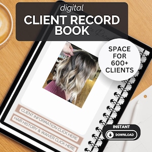 Hairstylist Client Record Book Digital Hair Client Forms Salon Consultation Notes iPad Planner Hairstylist Intake Workflow System