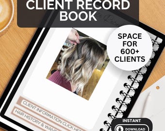 Carnet de notes client pour coiffeur Formulaires numériques client pour coiffer Notes de consultation de salon Ipad Planner Système de flux de travail de réception de coiffeur