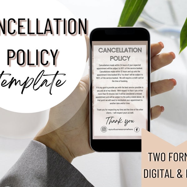 Hair Cancellation Policy Template Etsy