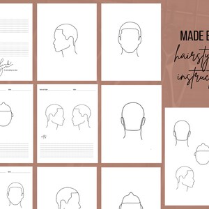 Haircutting Head Sheets Hairstylist Head Sheets Printable Blank ...