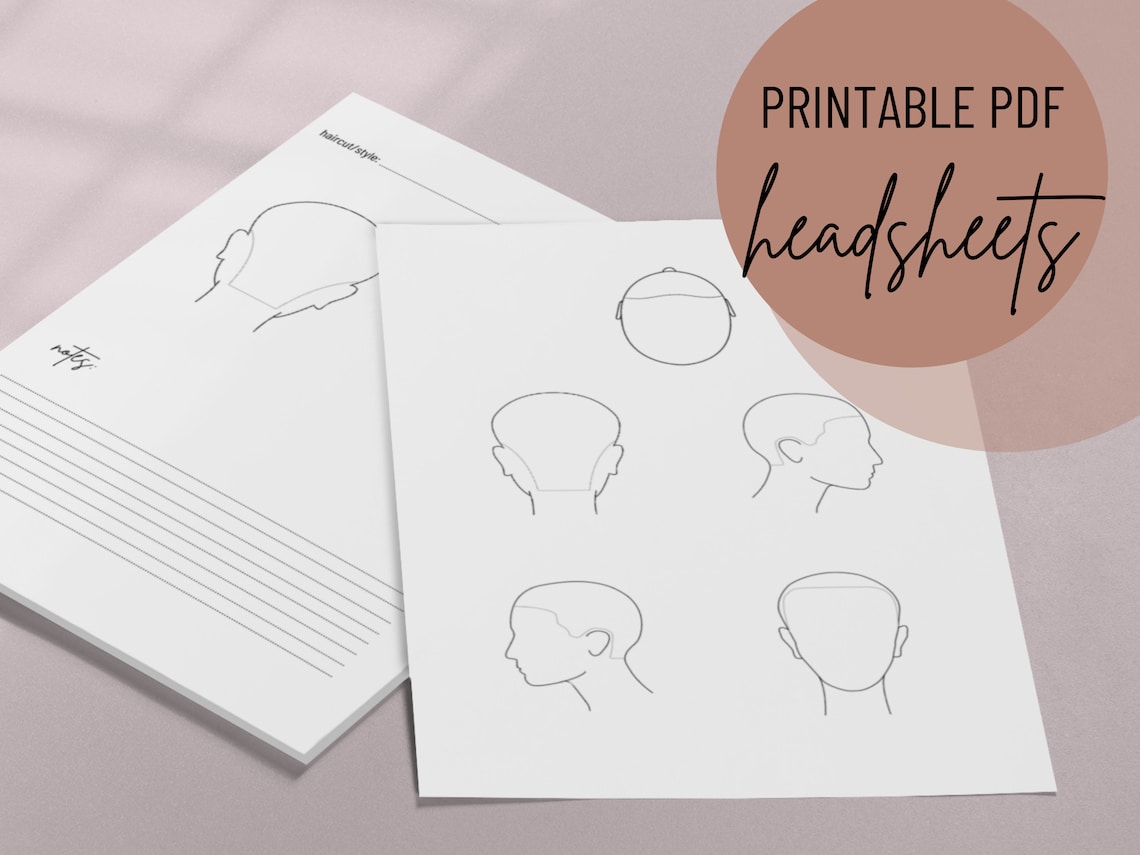 Haircutting Head Sheets Hairstylist Head Sheets Printable Etsy