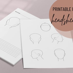 Draps pour la tête de coupe de cheveux | Draps pour coiffeur | Feuilles vierges imprimables pour la tête de coupe de cheveux