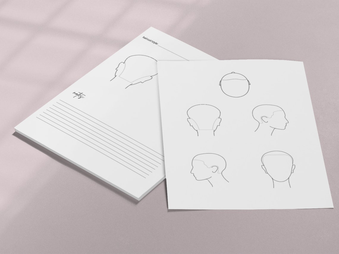 Haircutting Head Sheets Hairstylist Head Sheets Printable Etsy