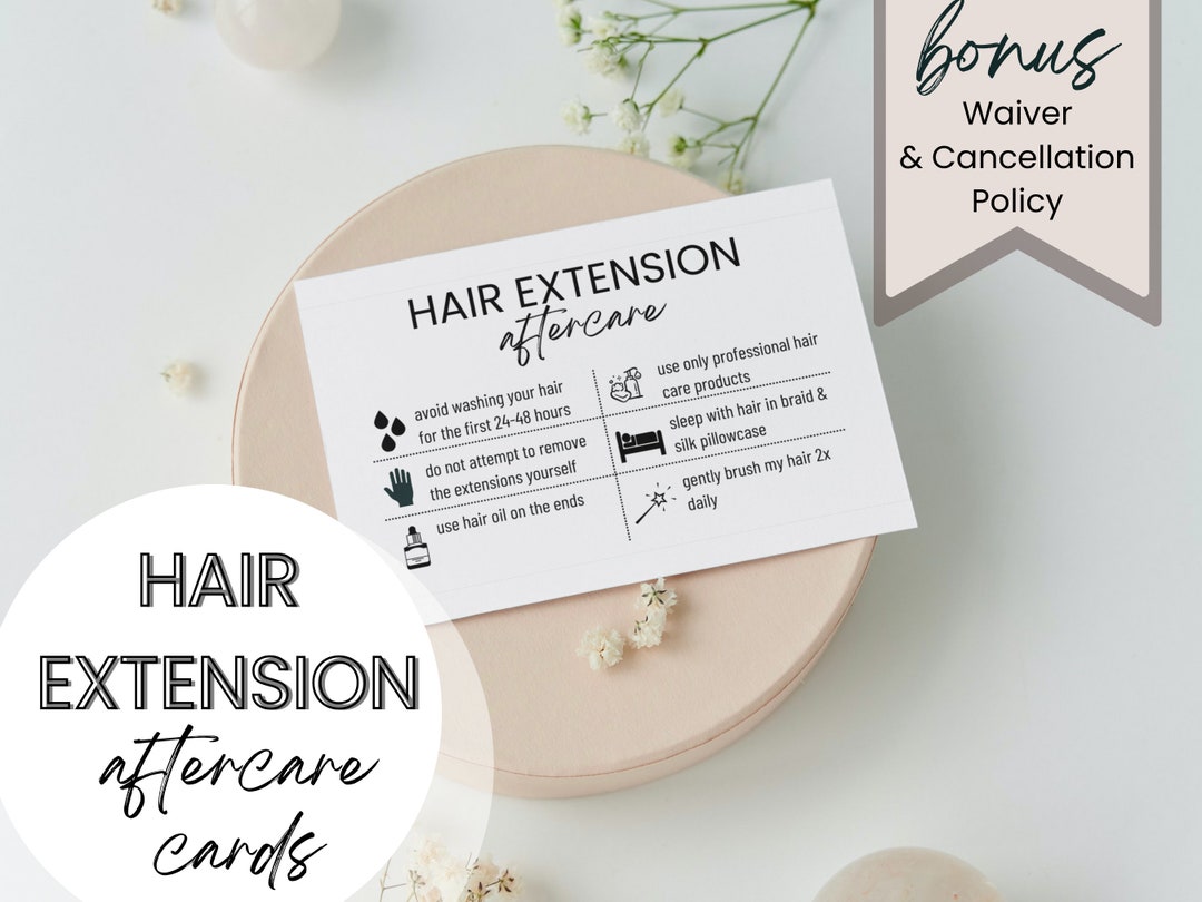 Hair Extension After Care Card Hair Extensions Aftercare Card Etsy