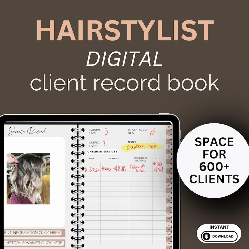 Client Record Book Hair Stylist
