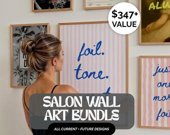 Moderner Friseursalon Wall Art Set Hairstylist Dekor-Sammlung Digitale Drucke für Wartebereich Beauty Room ästhetische Trending Kunstwerk zum ausdrucken