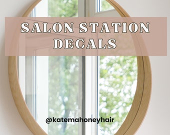 Custom Mirror Decal Hair Salon Station Decal Hairstylist Mirror Sticker Salon Decor Mirror Decal Hair Dresser Station Sticker Salon Sign
