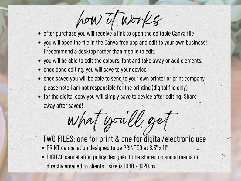 Cancellation Policy Form Beauty Industry Hair Salon Forms Esthetician