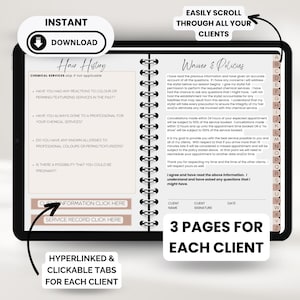 Hairstylist Client Intake Form Salon