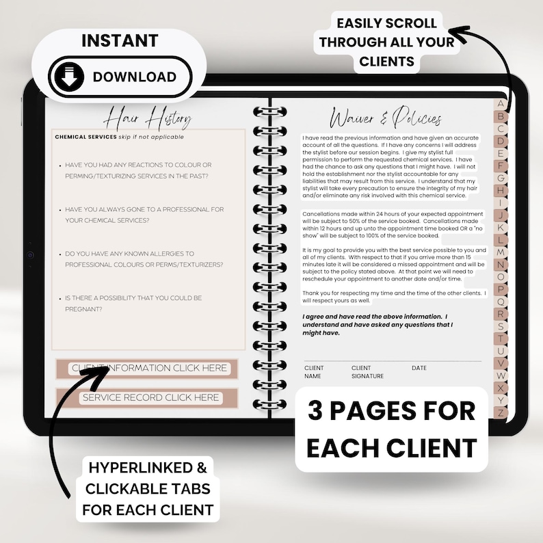 Hairstylist Client Intake Form Salon