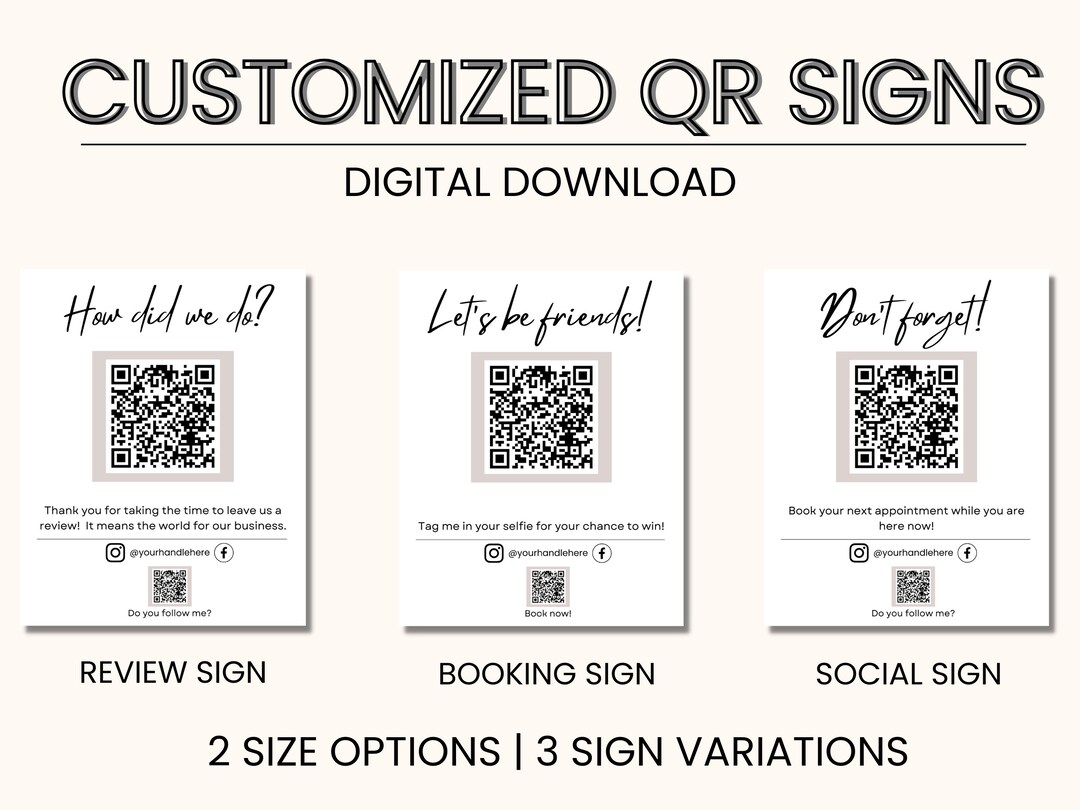 QR Code Salon Sign Template Hairdresser Qr Sign Template Esthetician QR