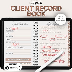 Client Consultation New Client Hairdresser Digital Book