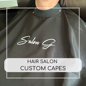 Custom Salon Cape Personalized Hair Stylist Cape with Logo Hair Salon Custom Cape Barber Branding Cape Custom Logo Makeup Cape Stylist