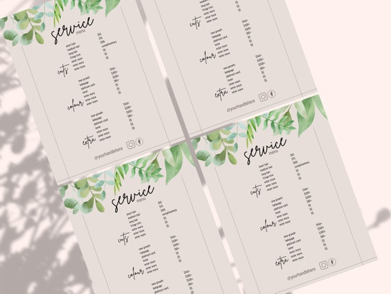 Price List Template Hair Salon Price List Hair Stylist - Etsy Price List Template Hair Salon Price List Hair Stylist - Etsy