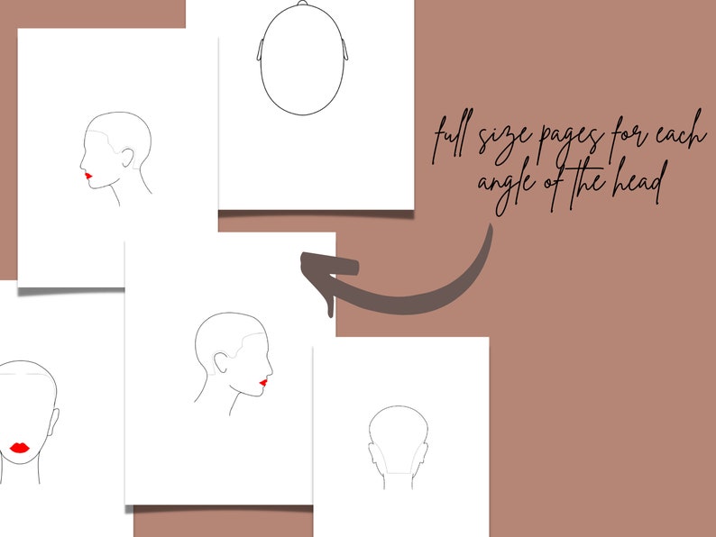 Haircutting Head Sheets Hairstylist Head Sheets Printable Blank ...