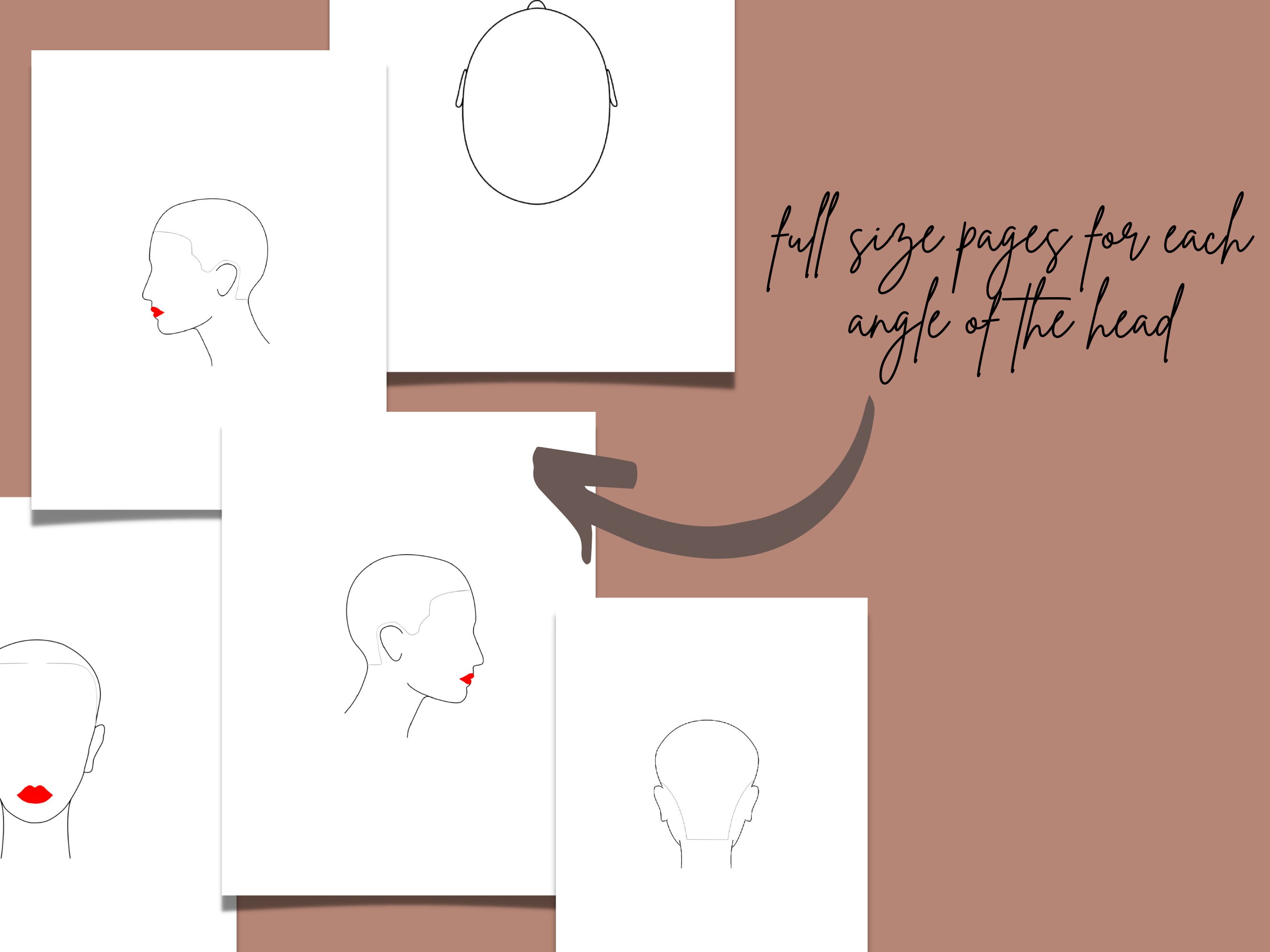 Haircutting Head Sheets Hairstylist Head Sheets Printable Blank