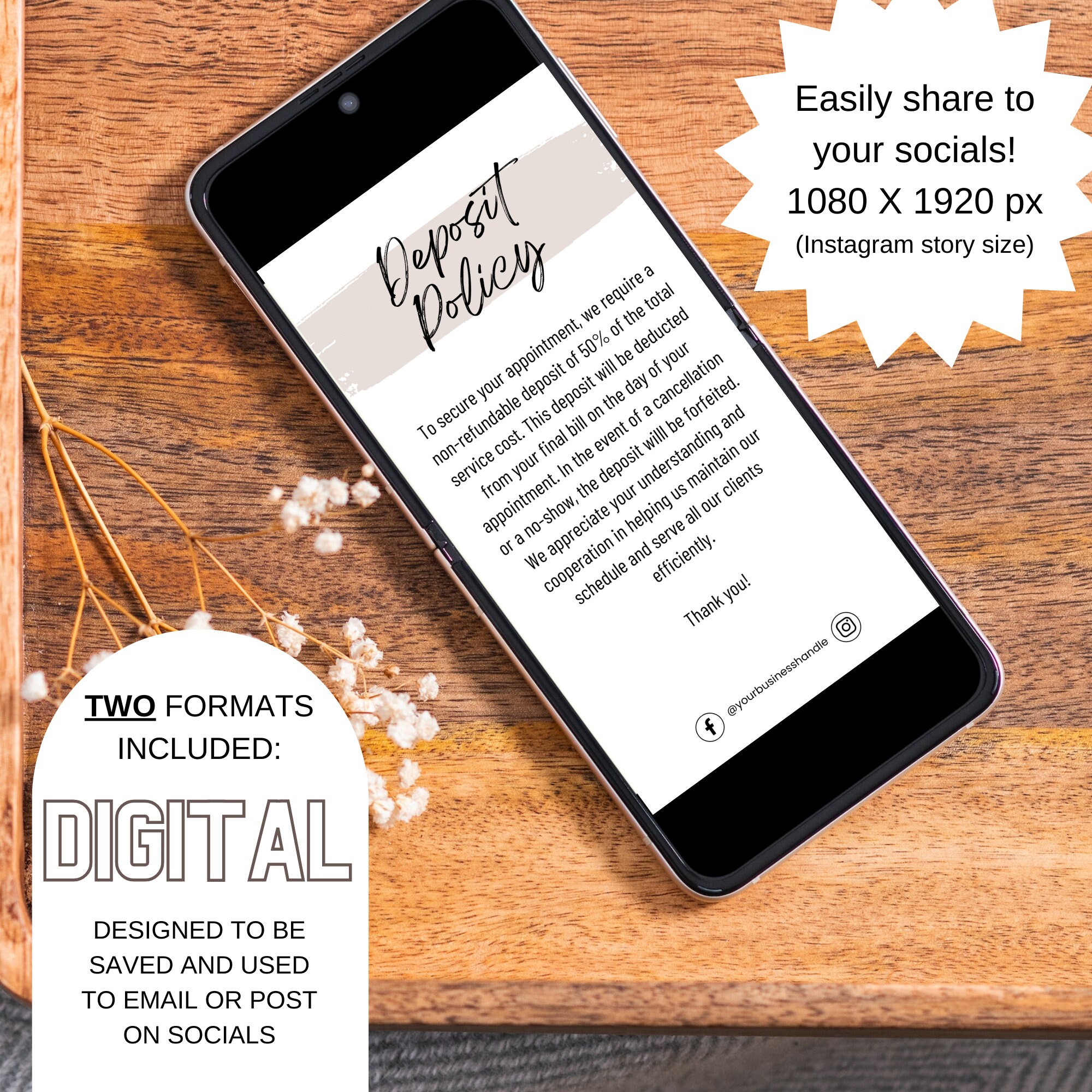 Security Deposit Policy Template Hair Salon Policies Form Hairstylist