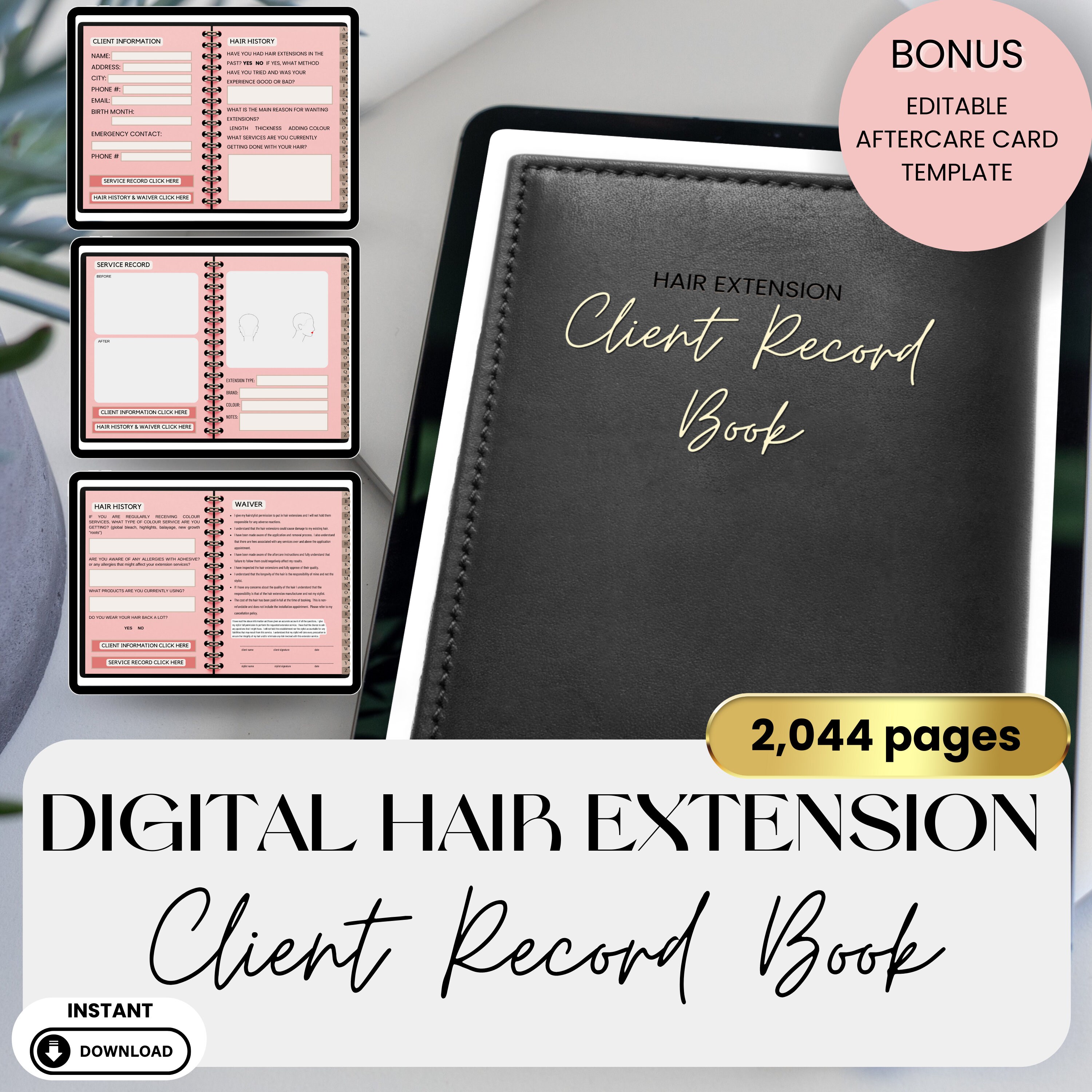 Hair Extension Form Hair Stylist Client Intake Form Hair Etsy