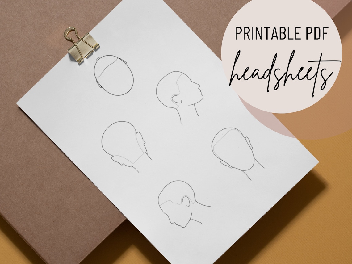 Haircutting Head Sheets Hairstylist Head Sheets Printable Etsy